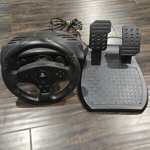 PlayStation 3 & 4 Thrustmaster T80 Black Racing Wheel & Pedals Tested Works!